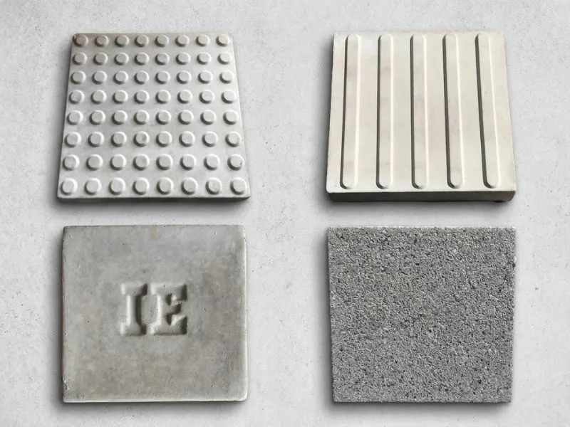 Textured non-slip and exposed aggregate paving slabs